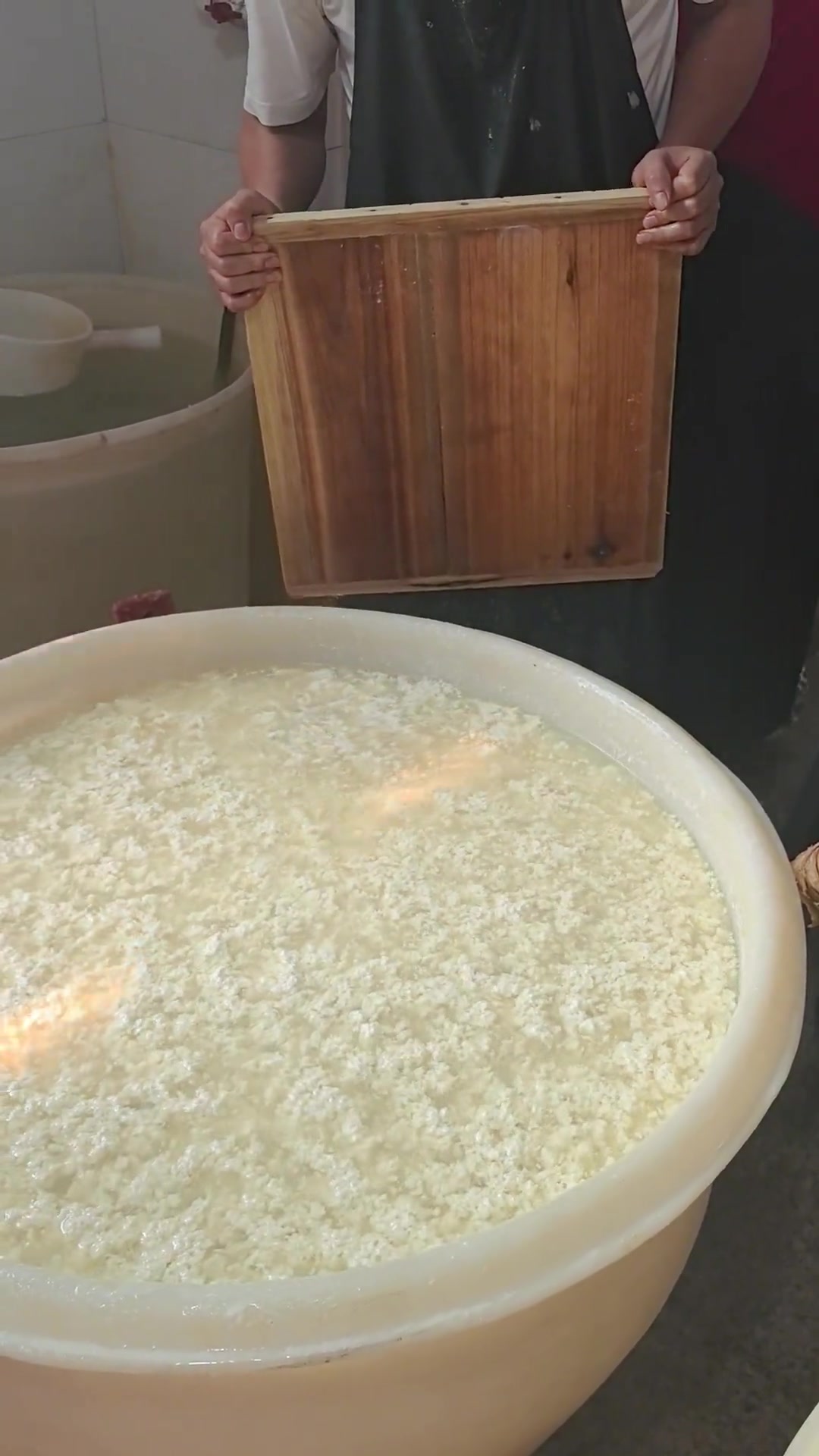 卤水点豆腐过程