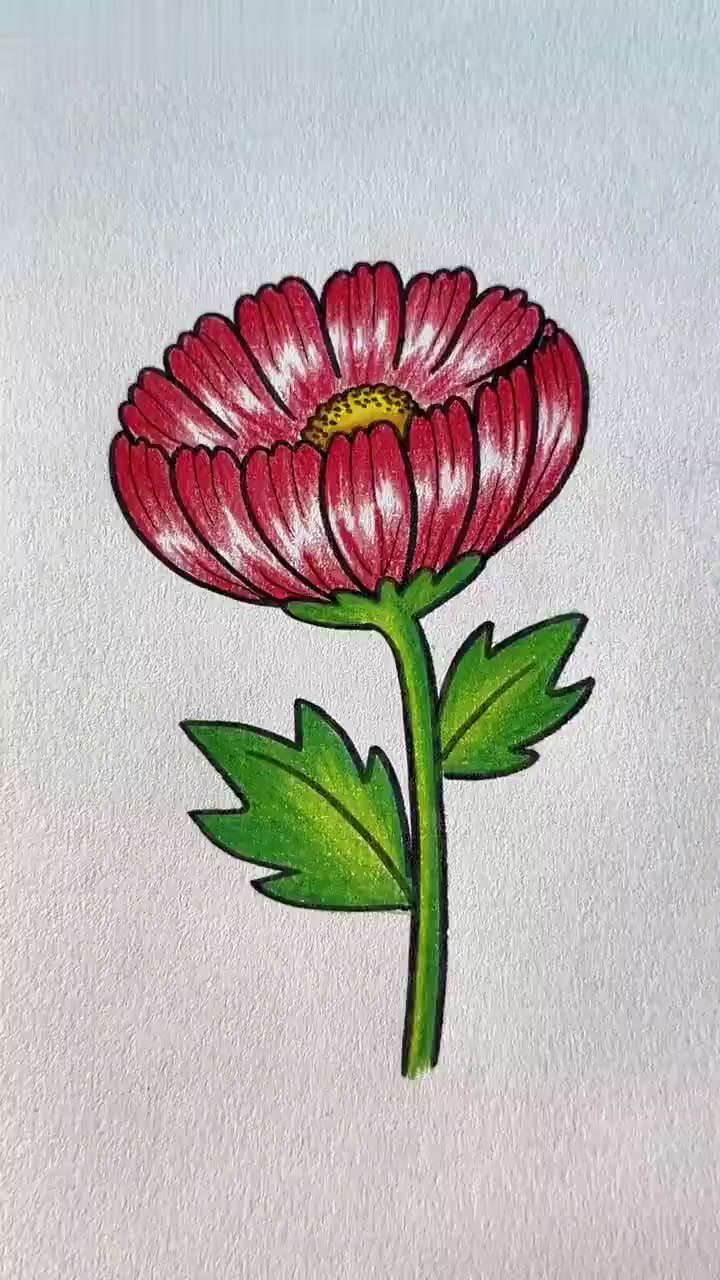 跟我这样画立体花朵,简单又好看,不信你试试!