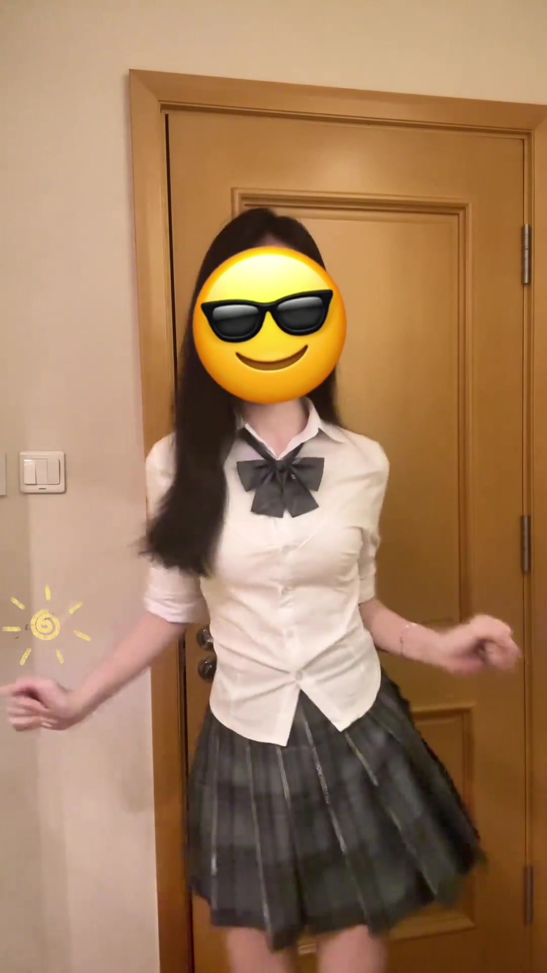 换了新背景,青春活力的jk风格舞蹈