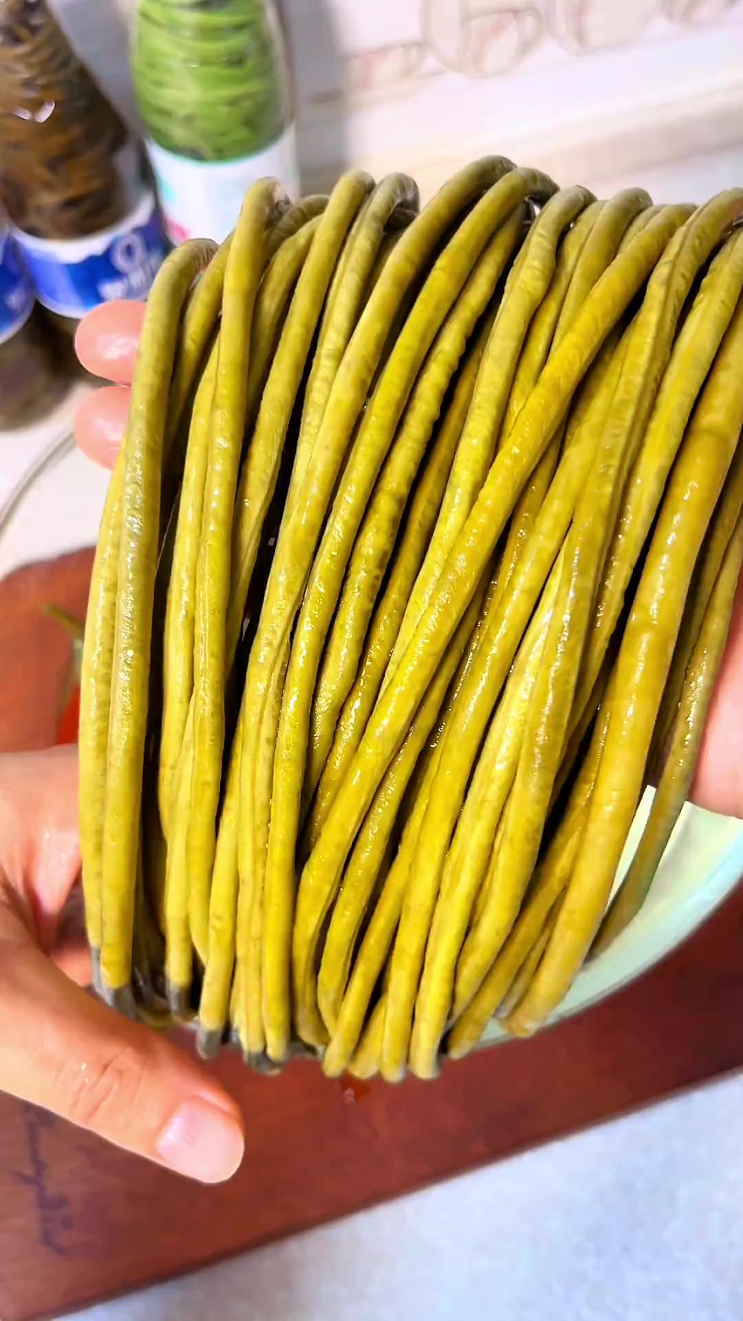 开水加醋泡一夜的酸豆角,酸辣脆爽超下饭,可做泡菜