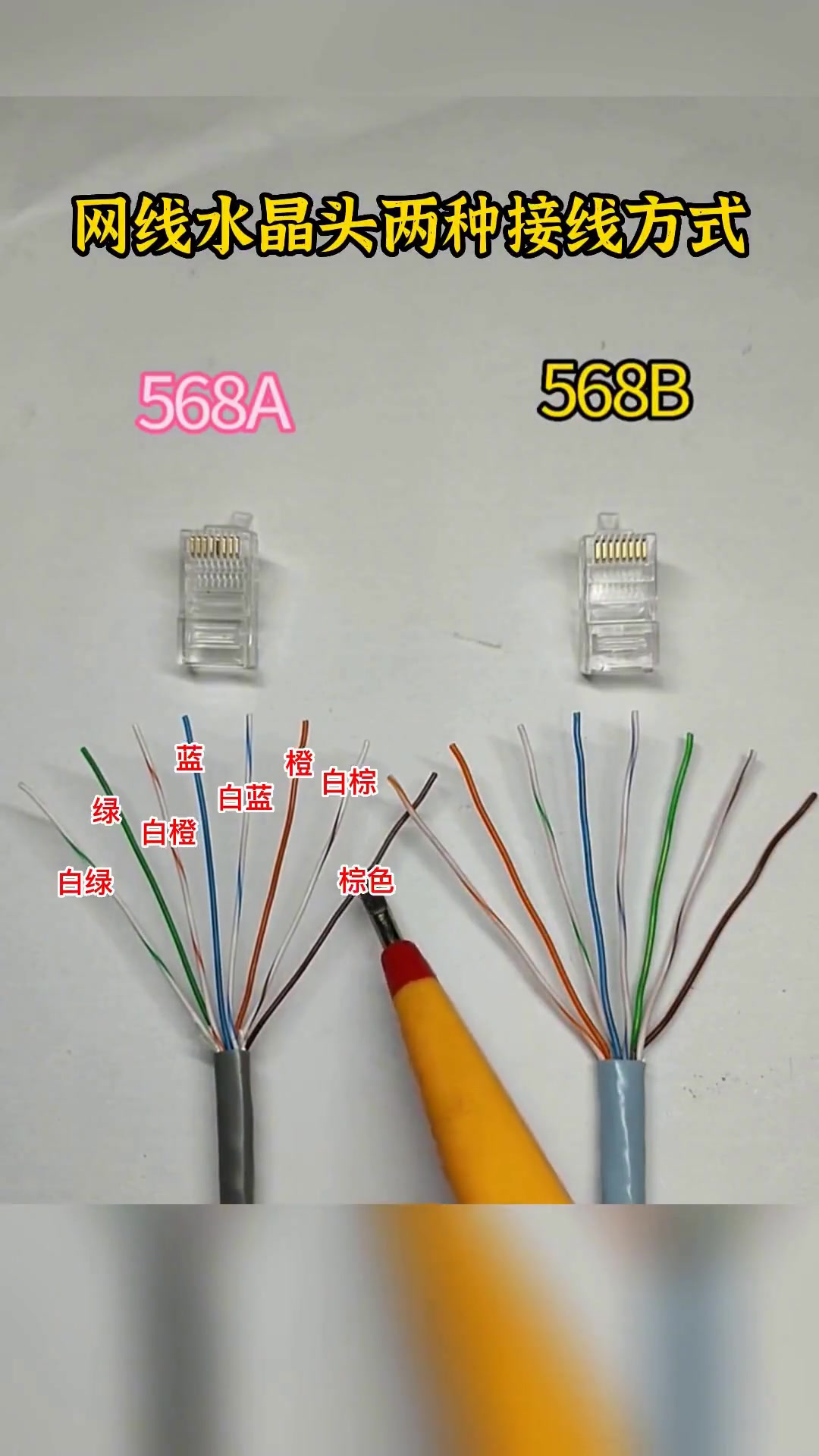 网线水晶头两种接线方式介绍