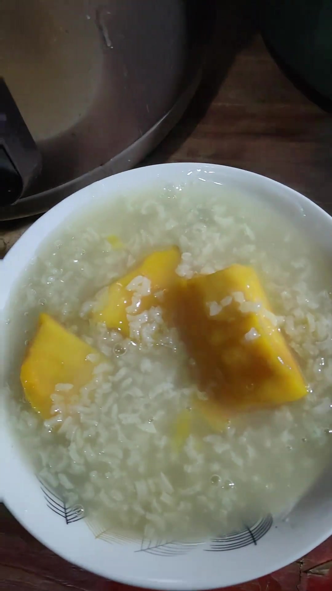 我吃晚了,红薯稀饭