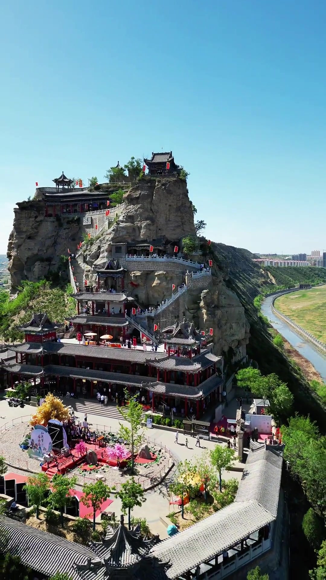 神木二郎山自然风景区,历史古迹打卡与庙会体验