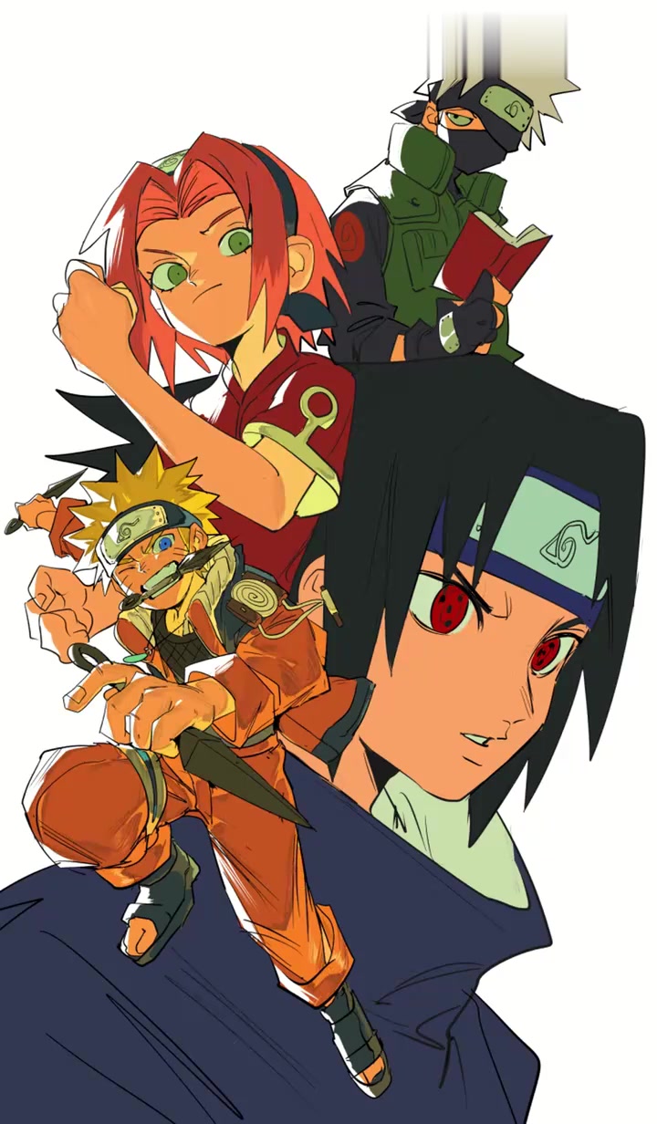 来画一画超酷的火影忍者第七班