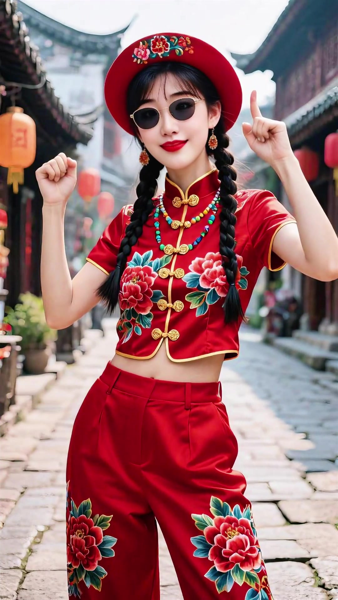 东北甜妹展现大姐大风范,优雅气质美不美你定