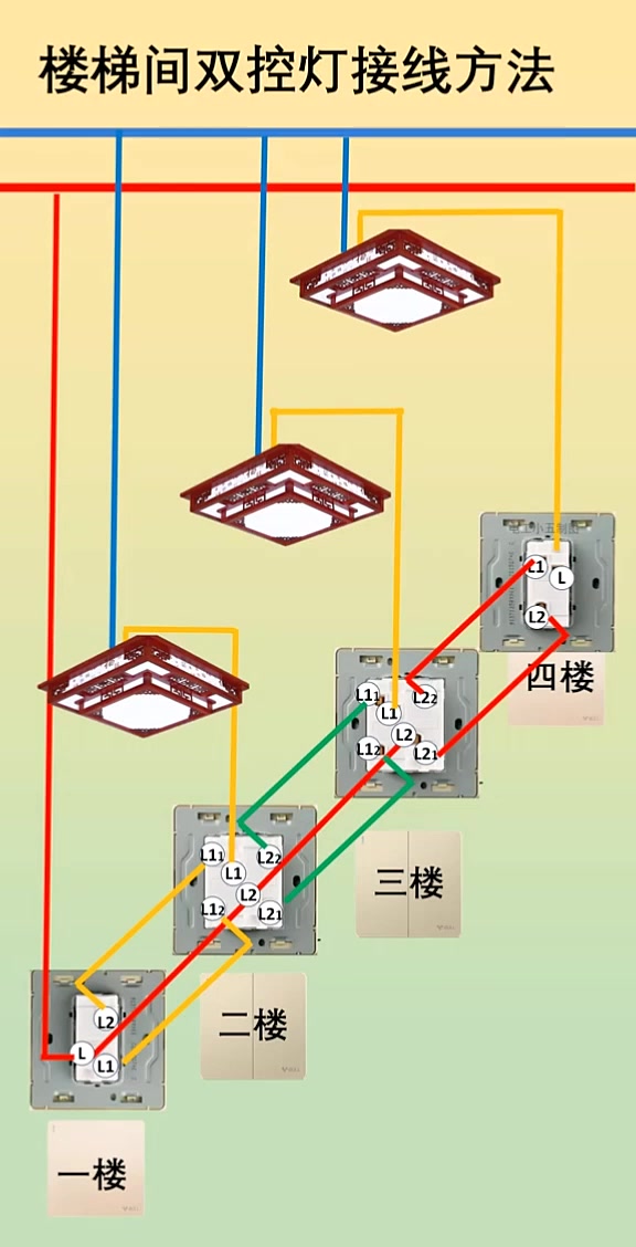楼梯间双控灯接线方法