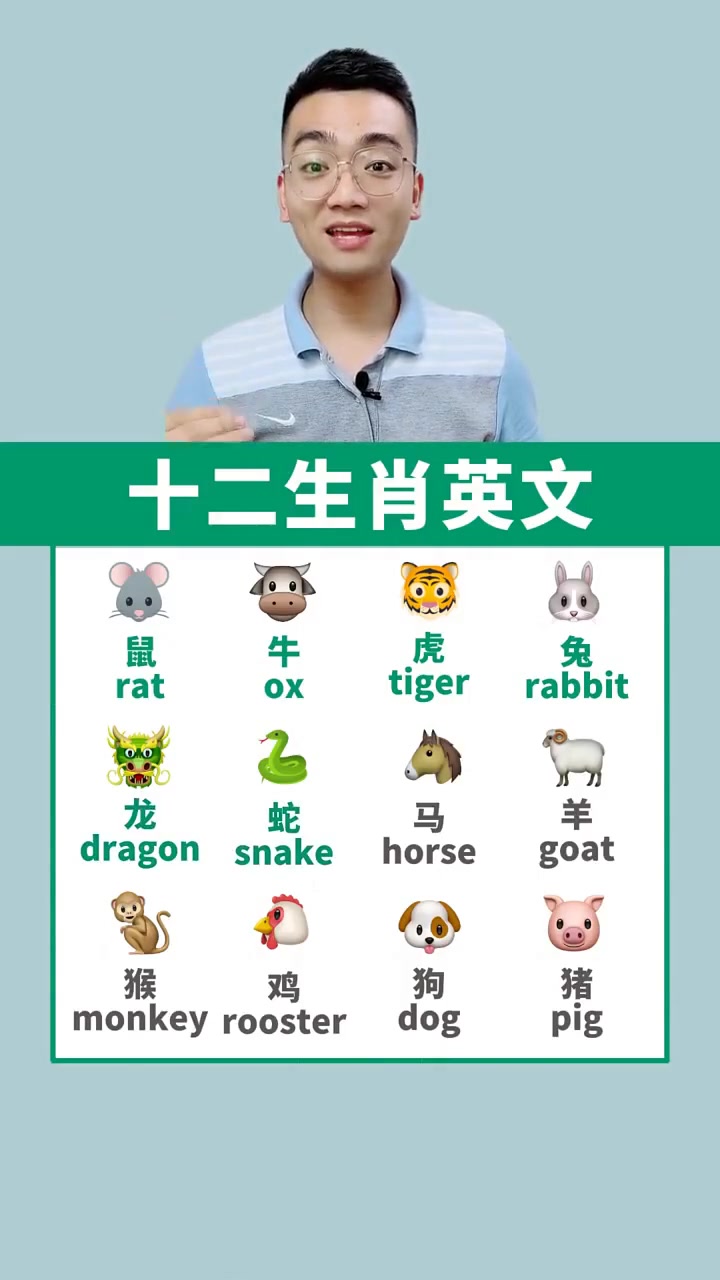 十二生肖英文单词的标准发音