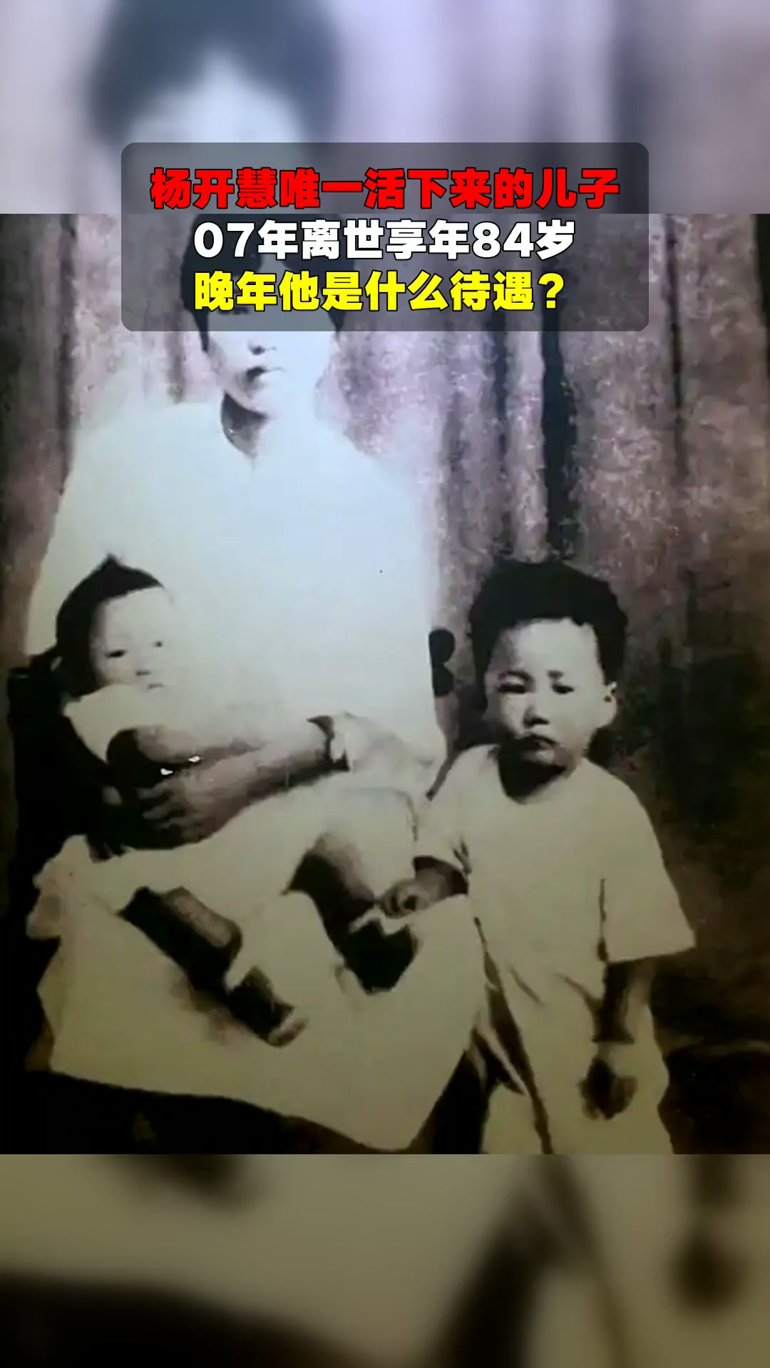 杨开慧唯一活下来的儿子,07年离世享年84岁,晚年他是什么待遇?