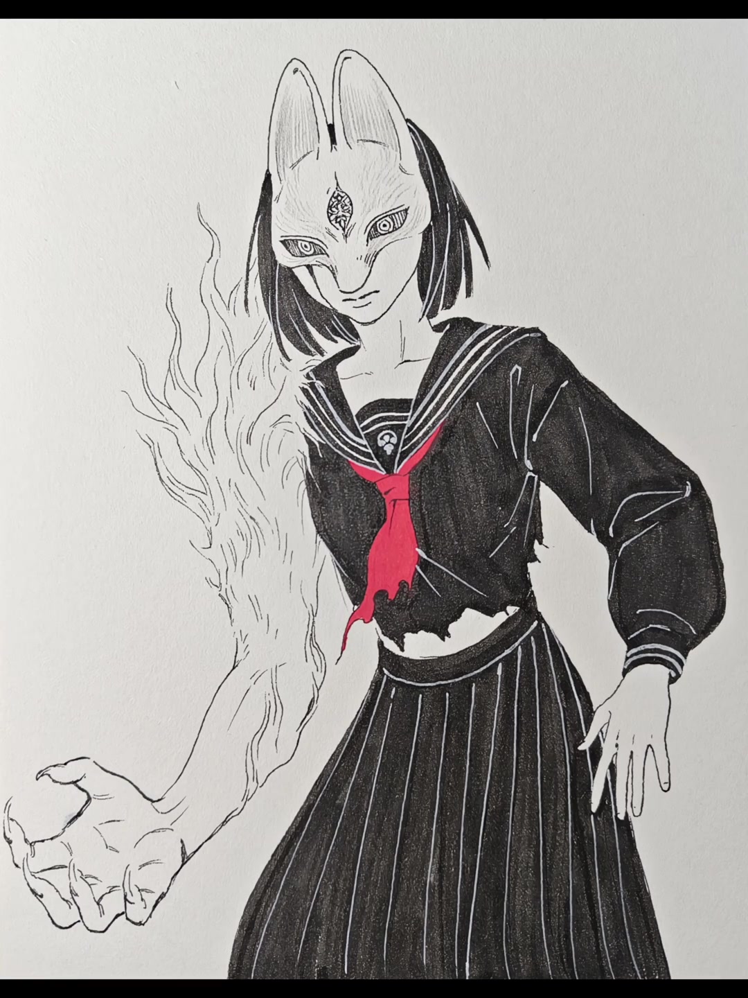 《寂静岭f》深水雏子手绘绘画过程展示