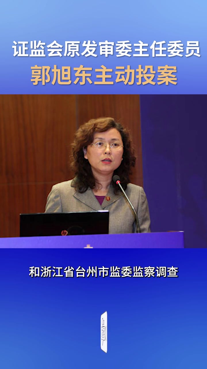 证监会原发审委主任委员郭旭东,主动投案