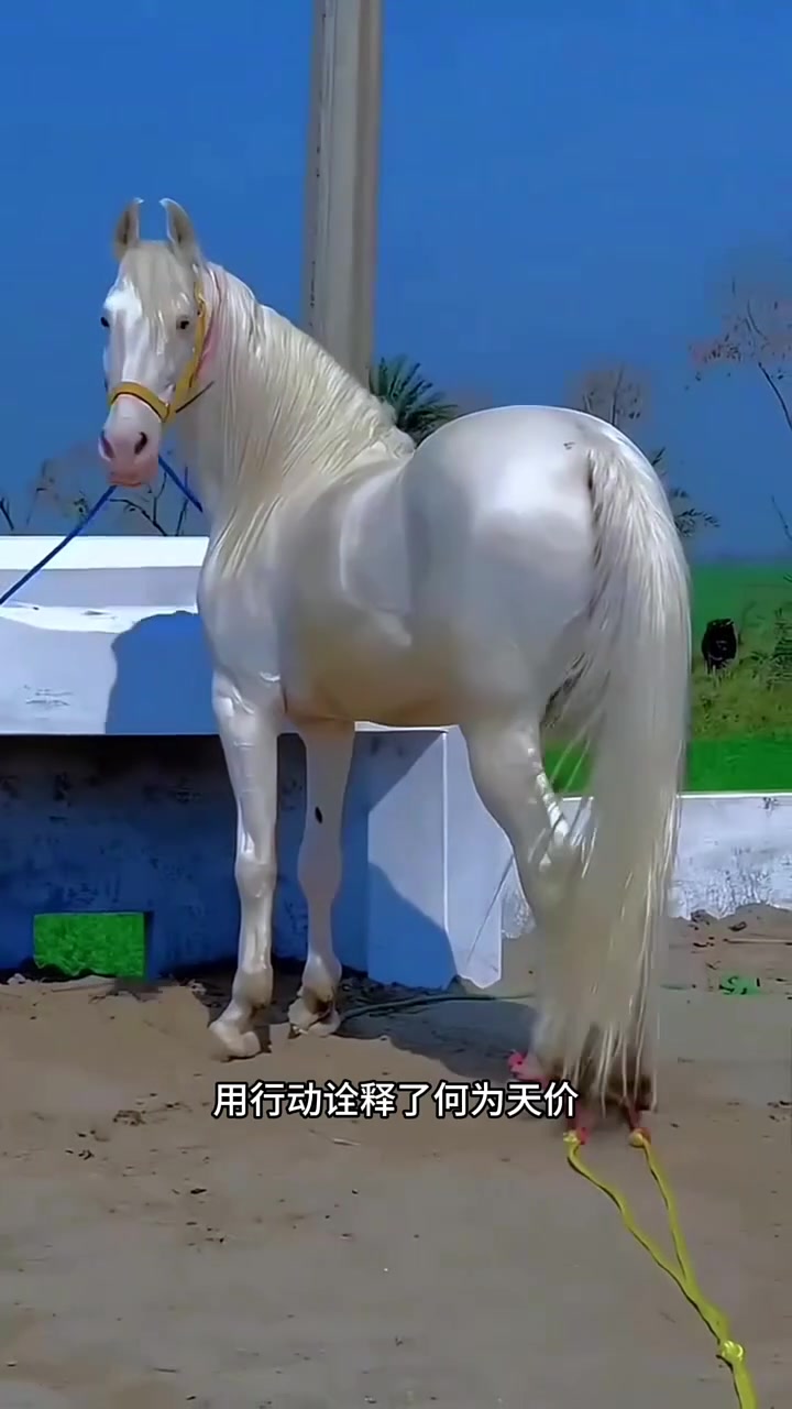 纯白色的汗血宝马