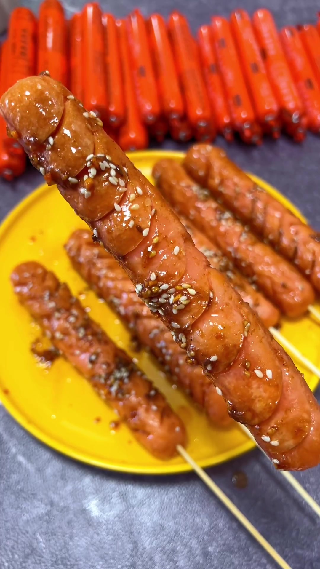 学校边炸粉肠,空气炸锅自制,儿时味更好吃